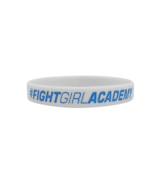 BELTOR OPASKA SILIKONOWA / WRISTBAND "FIGHT GIRL ACADEMY" - biały/white 20cmx1cm One Size B0340 *