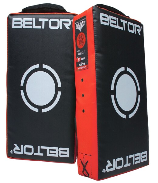 BELTOR TARCZA TRENINGOWA PARA / TRAINING SHIELD "WASHI" "S" HARD PRO SERIES czarny-czerwony/black-red 44x25x12cm B3646 PARA