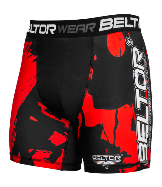 BELTOR BW SPODENKI MĘSKIE / MEN'S COMPRES. SHORTS "RED STAINS" S B0865 *
