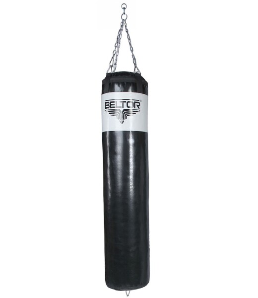 BELTOR WOREK BOKSERSKI 120/30cm / BOXING BAG "PRO X-FIGHTER" + BELT (mocny łańcuch – strong chain) czarny – black B1944