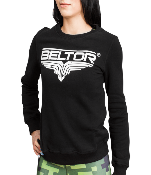 BELTOR BW BLUZA DAMSKA / CREWNECK "GIRL CLASSIC" czarny/black M B0972 *