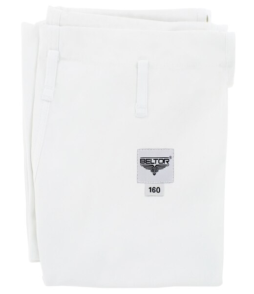 BELTOR KARATE SPODNIE DO KIMONA / PANTS FOR KARATE GI "SENPAI PREMIUM" white/biały 12oz 160cm B2299