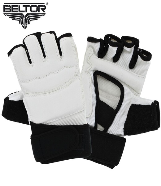 BELTOR KARATE RĘKAWICE RAPTOR biało-czarne / white-black XL   B2587