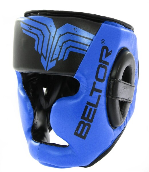 BELTOR KASK SPARINGOWY / SPARRING HEAD GUARD "TOP PRO" czarny/niebieski - black/blue L B0079