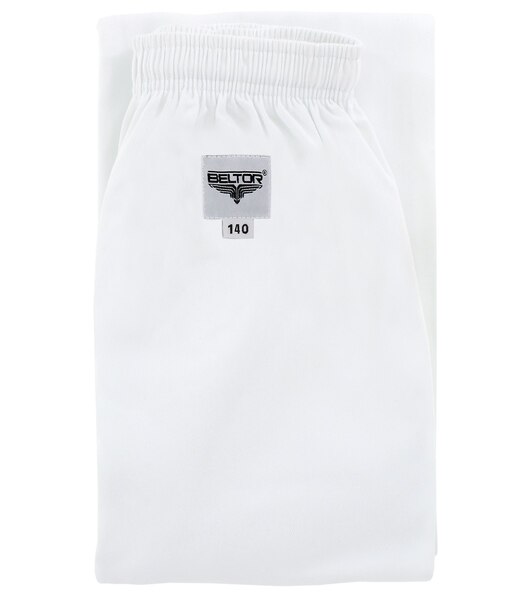 BELTOR KARATE SPODNIE DO KIMONA / PANTS FOR KARATE GI "SENPAI" white/biały 10oz 140cm B2319