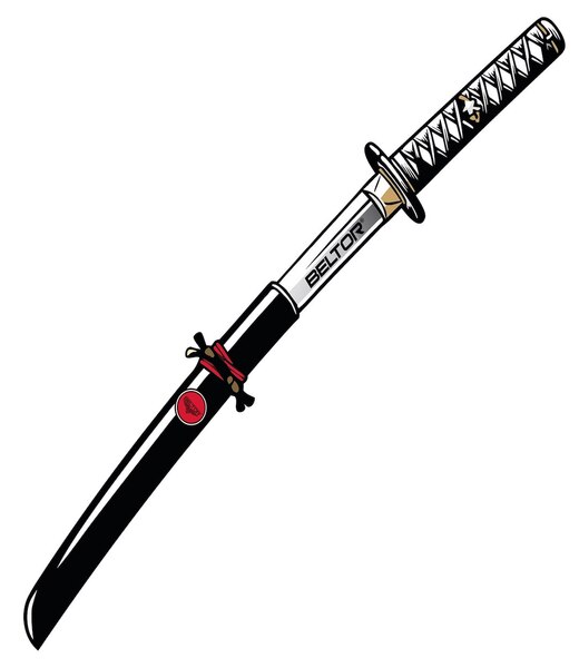 BELTOR KARATE MAGNES / KARATE MAGNET "BELTOR KATANA GOLD" 40x160mm B4012