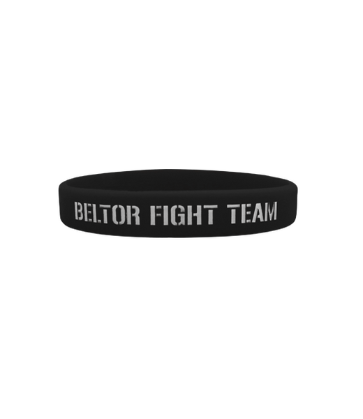 BELTOR OPASKA SILIKONOWA / WRISTBAND "BELTOR FIGHT TEAM" - czarny/black  20cmx1cm One Size  B0338 *