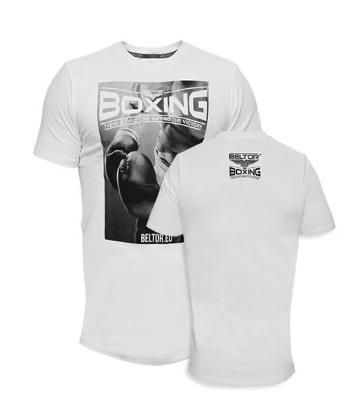 BELTOR BW T-SHIRT SLIM "BOXING 01" biały/white L B0603 *