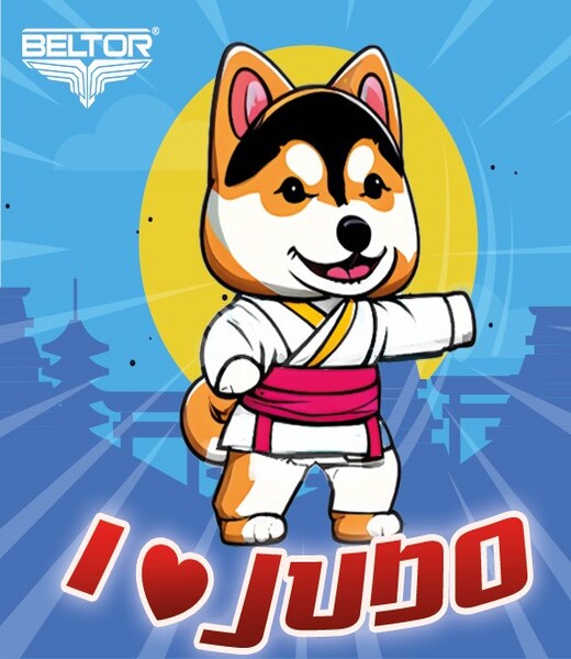 BELTOR NAKLEJKA VLEPKA PAPIEROWA I LOVE JUDO KIDS 02 w 5x5cm B2600