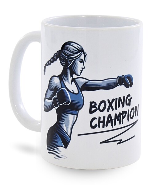BELTOR BOKS KUBEK / MUG "BOXING CHAMPION" biały - white B3162