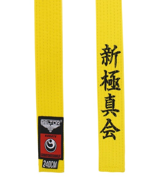 BELTOR KARATE BELT / PAS SHINKYOKUSHINKAI HAFT yellow/żółty 240cm B2489