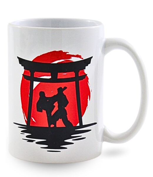 BELTOR KARATE KUBEK / MUG "KARATE WE DO 02" biały - white  B3161