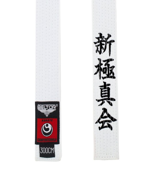 BELTOR KARATE BELT / PAS SHINKYOKUSHINKAI HAFT white/biały 300cm B2471