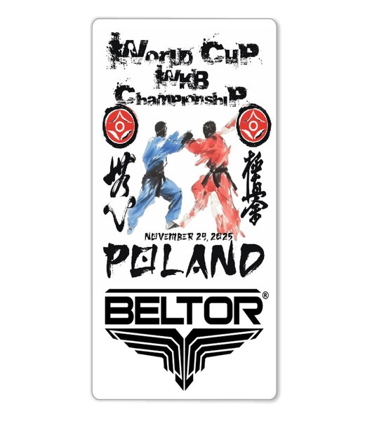 BELTOR KARATE MAGNES / KARATE MAGNET "BELTOR BLACK RECTANGLE WORLD CUP WKB 2025" 55x90mm B4015