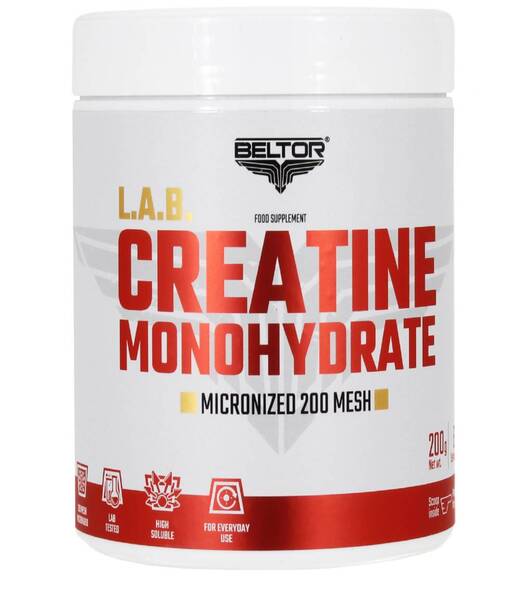 BELTOR CREATINE MONOHYDRATE LAB 200 g. Neutral flavor / Smak neutralny B1770 *