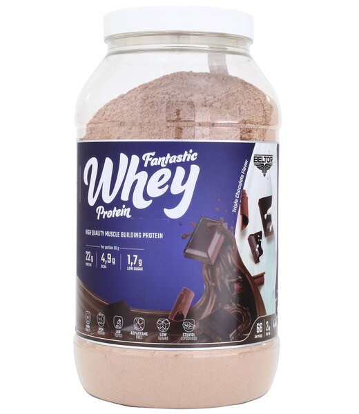 BELTOR FANTASTIC WHEY PROTEIN 2000 g. (puszka) Triple chocolate / Potrójna czekolada B1558
