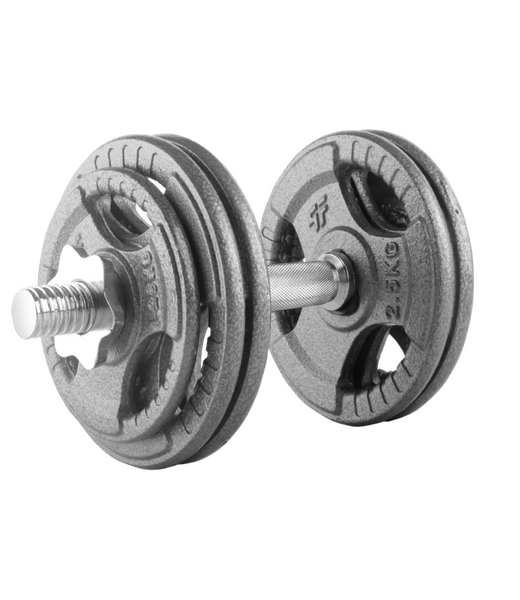 BELTOR PF LINE HANTLA ŻELIWNA - CAST IRON DUMBBELL SZARA-HAMMERTONE 15kg / 28mm P0135