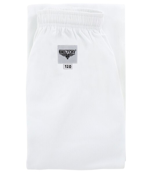 BELTOR KARATE SPODNIE DO KIMONA / PANTS FOR KARATE GI "SENPAI" white/biały 10oz 120cm B2317