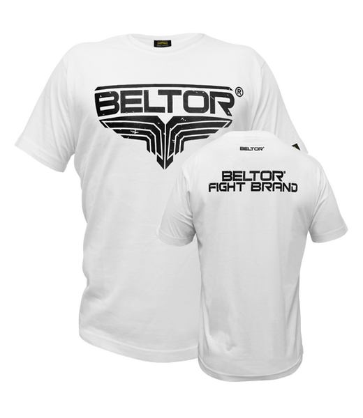 BELTOR BW T-SHIRT FIGHT BRAND "CLASSIC" biały/white L B0365 *