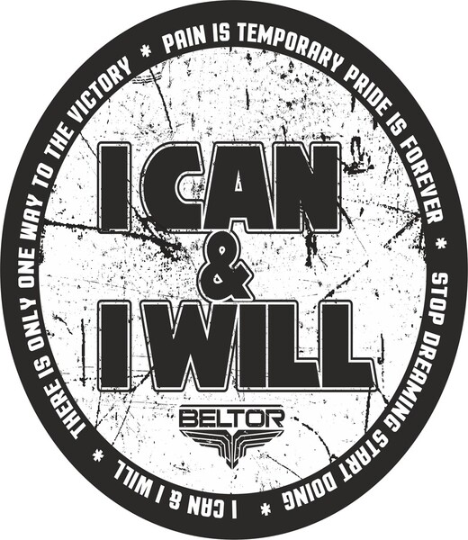 BELTOR NAKLEJKA OKRĄGŁA  "I CAN & I WILL" B0988