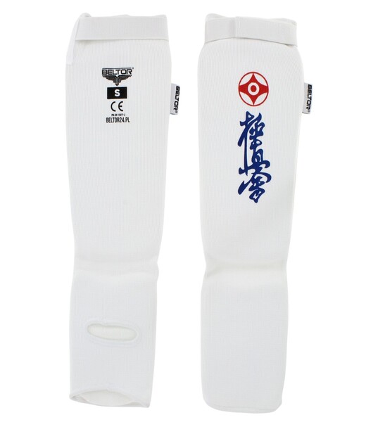 BELTOR KARATE OCHRANIACZE GOLENI I ŚRÓDSTOPIA / SHIN INSTEP GUARDS "KABE KYOKUSHINKAI" biały/white S B2200