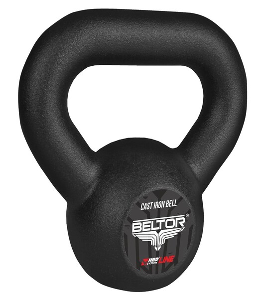 BELTOR HRD SYSTEM LINE KETTLEBELL OBCIĄŻENIE ŻELIWNE 4kg CZARNY / BLACK H0033