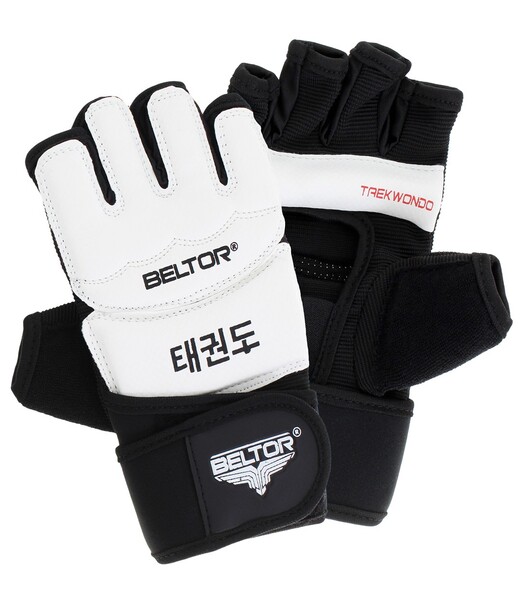 BELTOR TAEKWONDO RĘKAWICE "TKD PRO" czarny/biały - black/white XS B2618