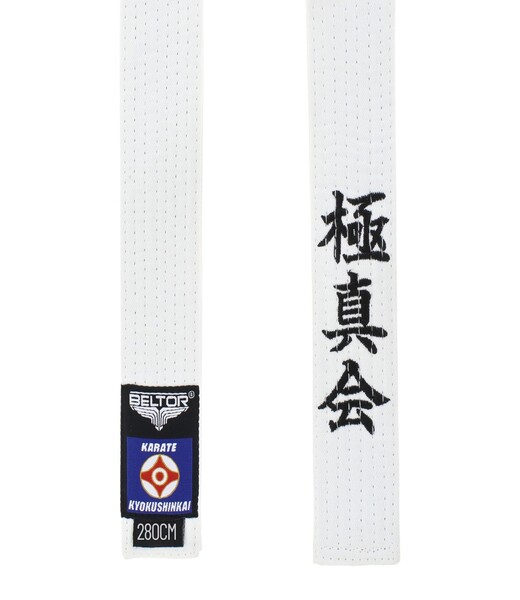 BELTOR KARATE BELT / PAS KYOKUSHINKAI HAFT white/biały 280cm B2513