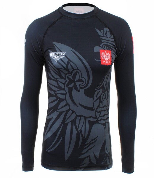 BELTOR BW LONG SLEEVE RASHGUARD "POLSKA 01" czarny/black XXL B1739 *