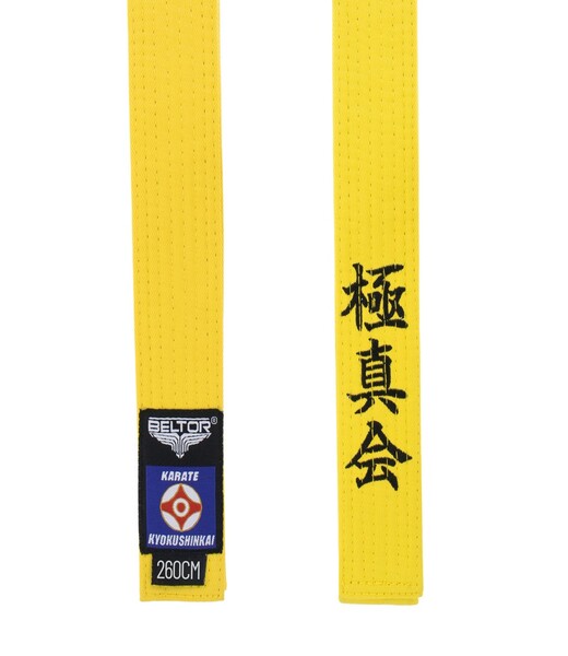 BELTOR KARATE BELT / PAS KYOKUSHINKAI HAFT yellow/żółty 260cm B2533