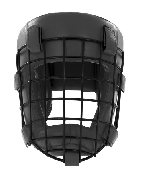 BELTOR KASK Z KRATKĄ / SPARRING HEAD GUARD WITH GRILLE "COMBAT" czarny - black + Premium rzepy od środka XXS B2120