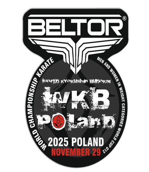 BELTOR KARATE MAGNES / KARATE MAGNET "BELTOR BLACK CIRCLE WORLD CUP WKB 2025" 55x70mm B4016