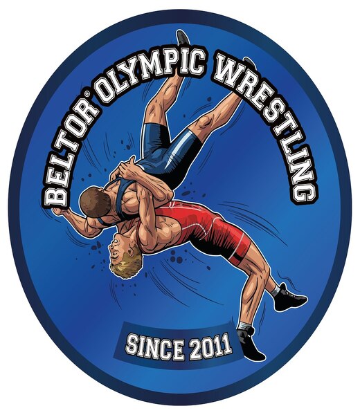 BELTOR WRESTLING MAGNES / MAGNET "OLYMPIC SUPLEX MEN BLUE" 60x60mm B4167