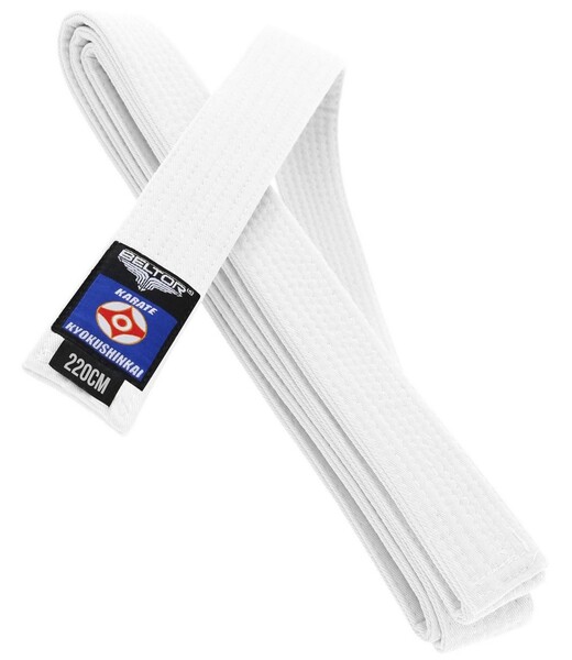 BELTOR KARATE BELT KYOKUSHINKAI / PAS white/biały 220cm B1467