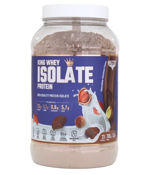 BELTOR KING WHEY ISOLATE PROTEIN 700 g. (puszka) Chocolate-Hazelnut / Czekolada-orzech laskowy B1570