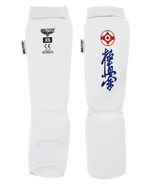BELTOR KARATE OCHRANIACZE GOLENI I ŚRÓDSTOPIA / SHIN INSTEP GUARDS "KABE KYOKUSHINKAI" biały/white    XS  B2199