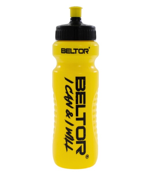 BELTOR BIDON / SPORT BOTTLE 600ml "I CAN & I WILL" żółty/czarny - yellow/black B3185 *