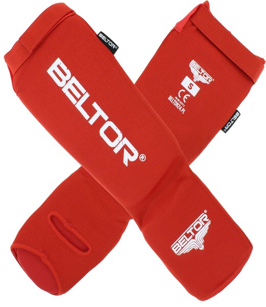 BELTOR OCHRANIACZE GOLENI I ŚRÓDSTOPIA / SHIN INSTEP GUARDS "DEFENDER" czerwony/red S B1920