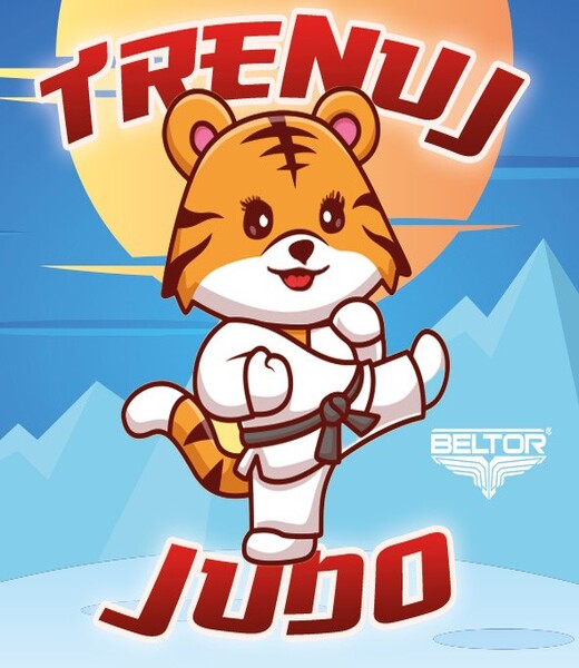 BELTOR NAKLEJKA VLEPKA PAPIEROWA TRENUJ JUDO KIDS 01 w 5x5cm B2599