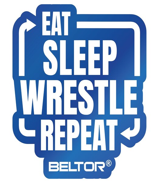 BELTOR WRESTLING MAGNES / MAGNET "ROUTINE BLUE" 55x61mm B4169