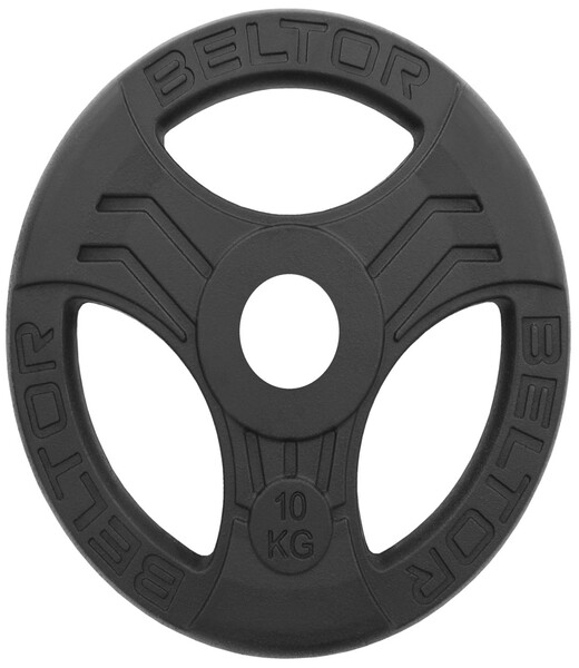 BELTOR OBCIĄŻENIE ŻELIWNE KIEROWNICA "FASTGRIP" / IRON HANDLE PLATES 51,5mm / 10kg CZARNE / BLACK B1624