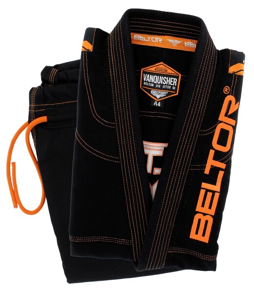 BELTOR BJJ GI / KIMONO VANQUISHER black/orange - czarny/pomarańczowy A4 B2819