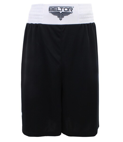 BELTOR BW SPODENKI BOKSERSKIE TRENINGOWE / BOXING SHORTS "PUNCHER" SUBLIMACJA czarny/biały - black/white XXL B2774 *