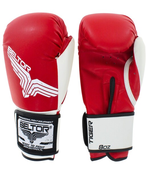 BELTOR RĘKAWICE BOKSERSKIE / BOXING GLOVES "TIGER"  14oz czerwony/red B0828