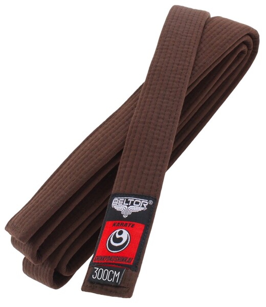 BELTOR KARATE BELT SHINKYOKUSHINKAI / PAS PREMIUM brown/brązowy 300cm B2464