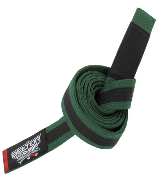 BELTOR BJJ GI BELT / PAS - JUNIOR / DLA DZIECI green/black - zielony/czarny M0 B1425