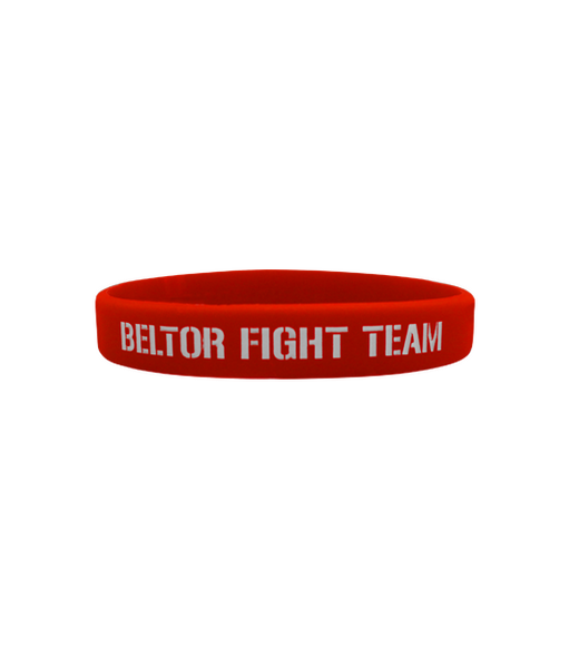 BELTOR OPASKA SILIKONOWA / WRISTBAND "BELTOR FIGHT TEAM" - czerwony/red 20cmx1cm One Size B0339 *