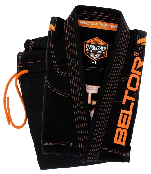 BELTOR BJJ GI / KIMONO VANQUISHER black/orange - czarny/pomarańczowy A1 B2816