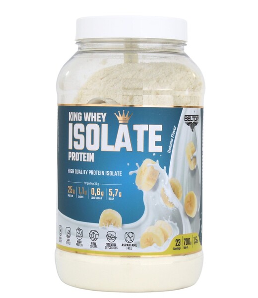 BELTOR KING WHEY ISOLATE PROTEIN 700 g. (puszka) Banana / Banan B1569