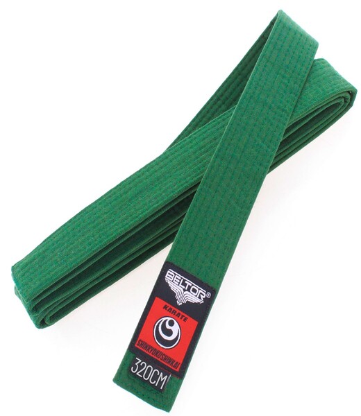 BELTOR KARATE BELT SHINKYOKUSHINKAI / PAS green/zielony 320cm B2458